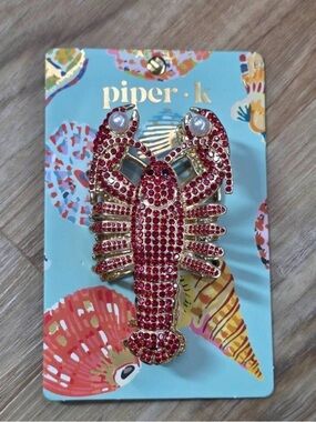 NWT Piper K Metal Lobster Rhinestoned Hair Claw Clip